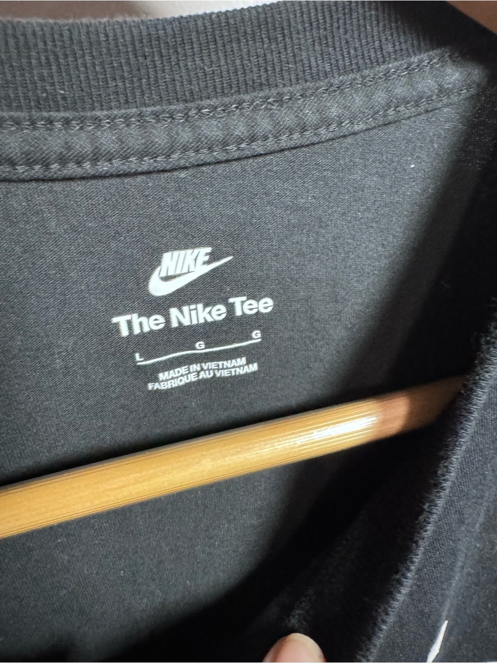 Nike Black Short Sleeve Tee with White Logo